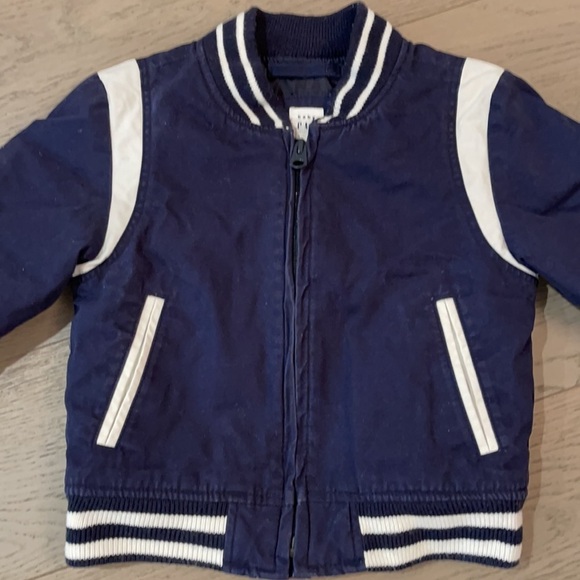 Gap Boys Navy Baseball Jacket Size 2 - Picture 2 of 4